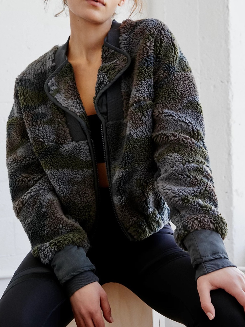 Free people movement Camo Everest Fleece Jacket size small